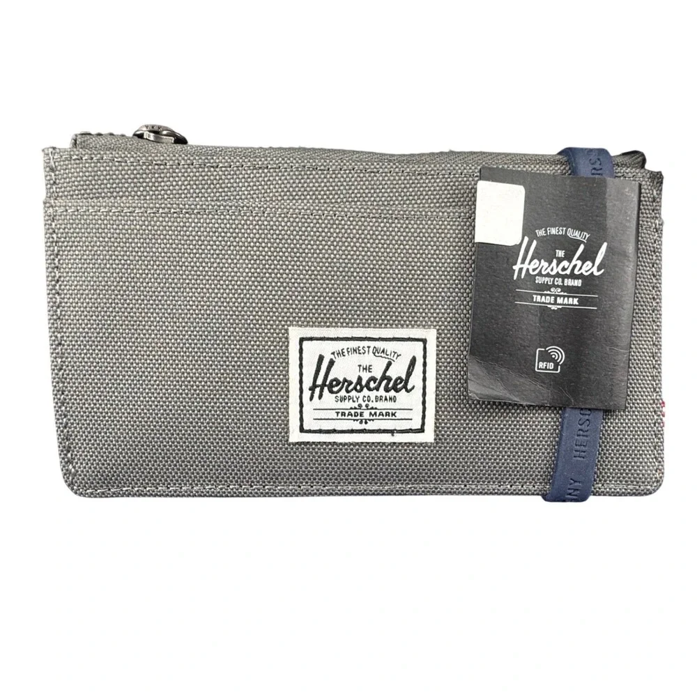 Herschel Supply Co. Oscar ll Gray RFID Coin & 5 Slot‎ Card Wallet NWT Travel